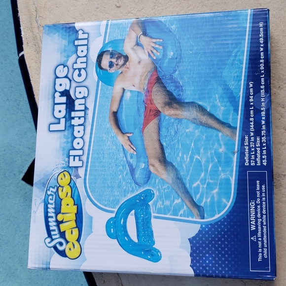 Summer Eclipse Large Floating Chair Pool Float - Blue - Picture 2 of 3